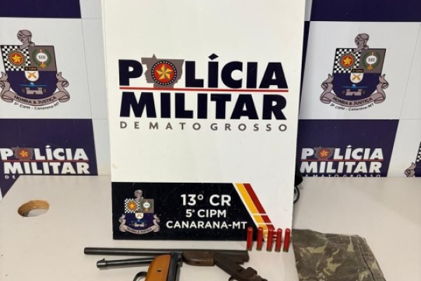 Homem é preso por violência doméstica e posse irregular de armas após agredir companheira e enteadas em Canarana