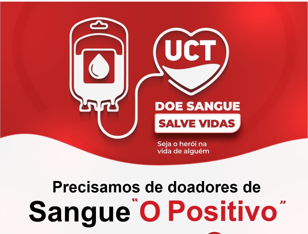 UCT de Água Boa necessita com urgência de doação de sangue O POSITIVO