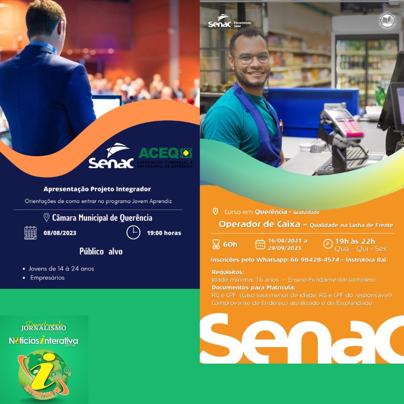 Cursos Gratuitos em Querência: Senac e ACEQ oferecem oportunidades para jovens; veja vídeo
