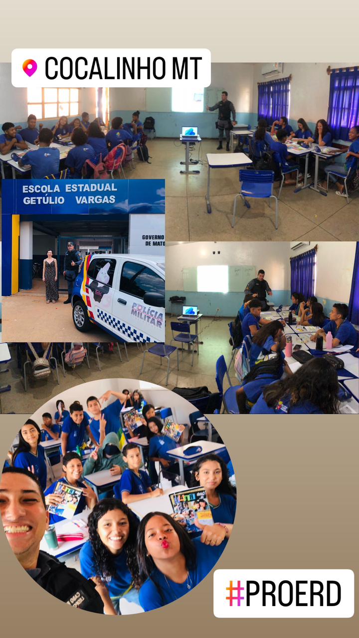 Proerd ministra lição na Escola Estadual Getúlio Vargas de Cocalinho - MT - veja vídeo