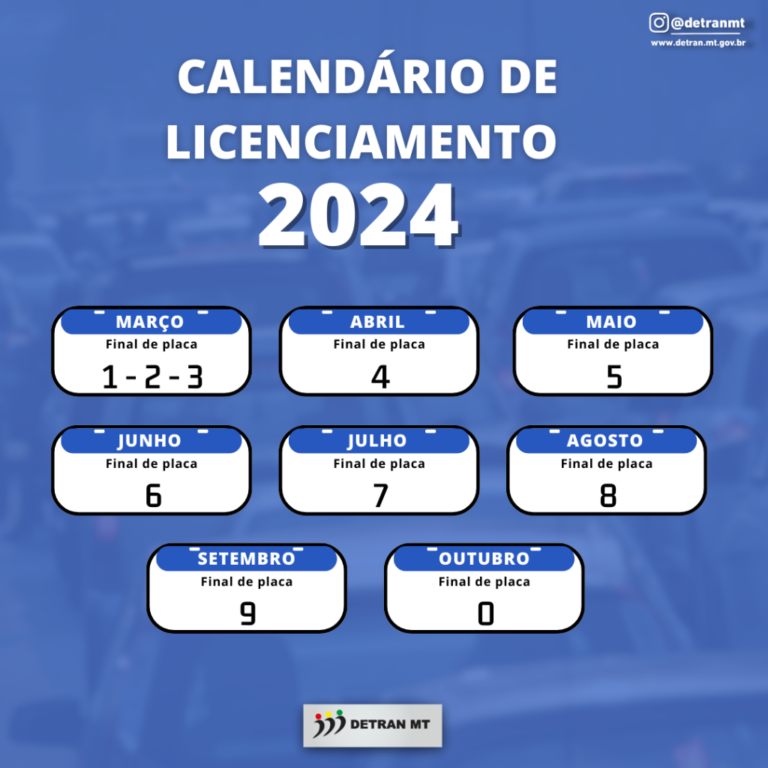 Detran-MT divulga calendário de pagamento do Licenciamento 2024