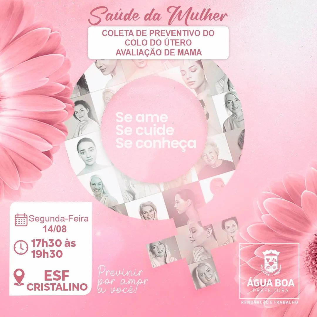 ESF Cristalino vai realizar coleta de preventivo do colo do útero e exame de mama