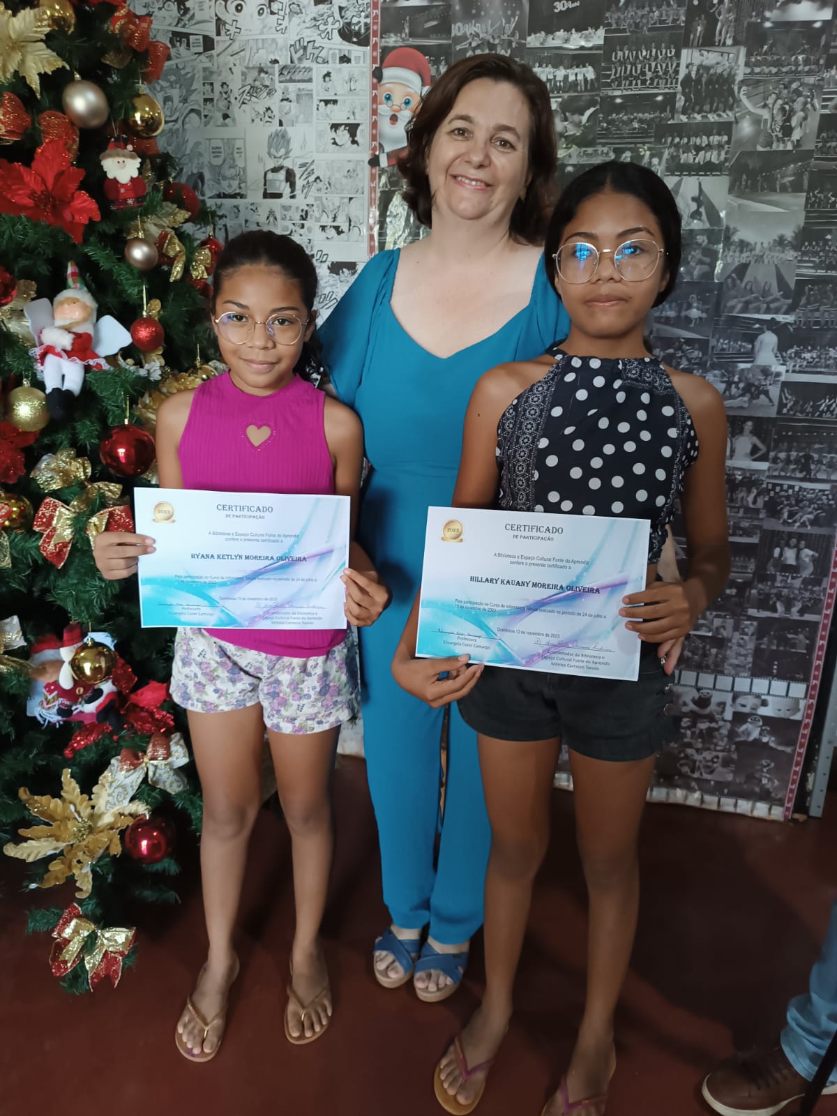 Alunos da Biblioteca Espaço Cultural Fonte do Aprendiz recebem certificado - veja vídeo