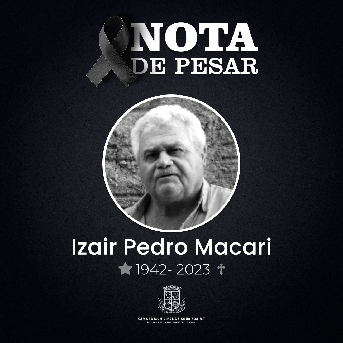 Legislativo emite nota de pesar pelo falecimento de Izair Macari, pai do vereador Gilnei