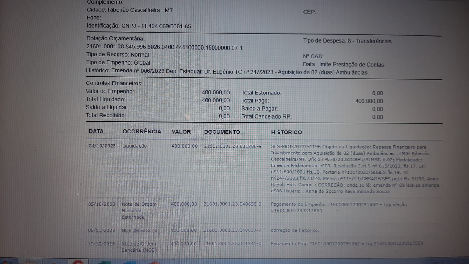 Rib. Cascalheira recebe R$ 400 mil de emenda parlamentar do Dr. Eugênio