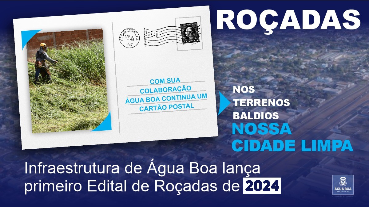 Urbanismo lança novo edital de roçadas em fevereiro de 2024
