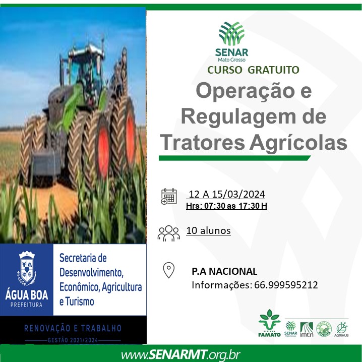 Senar oferece curso de operação e regulagem de tratores agrícolas