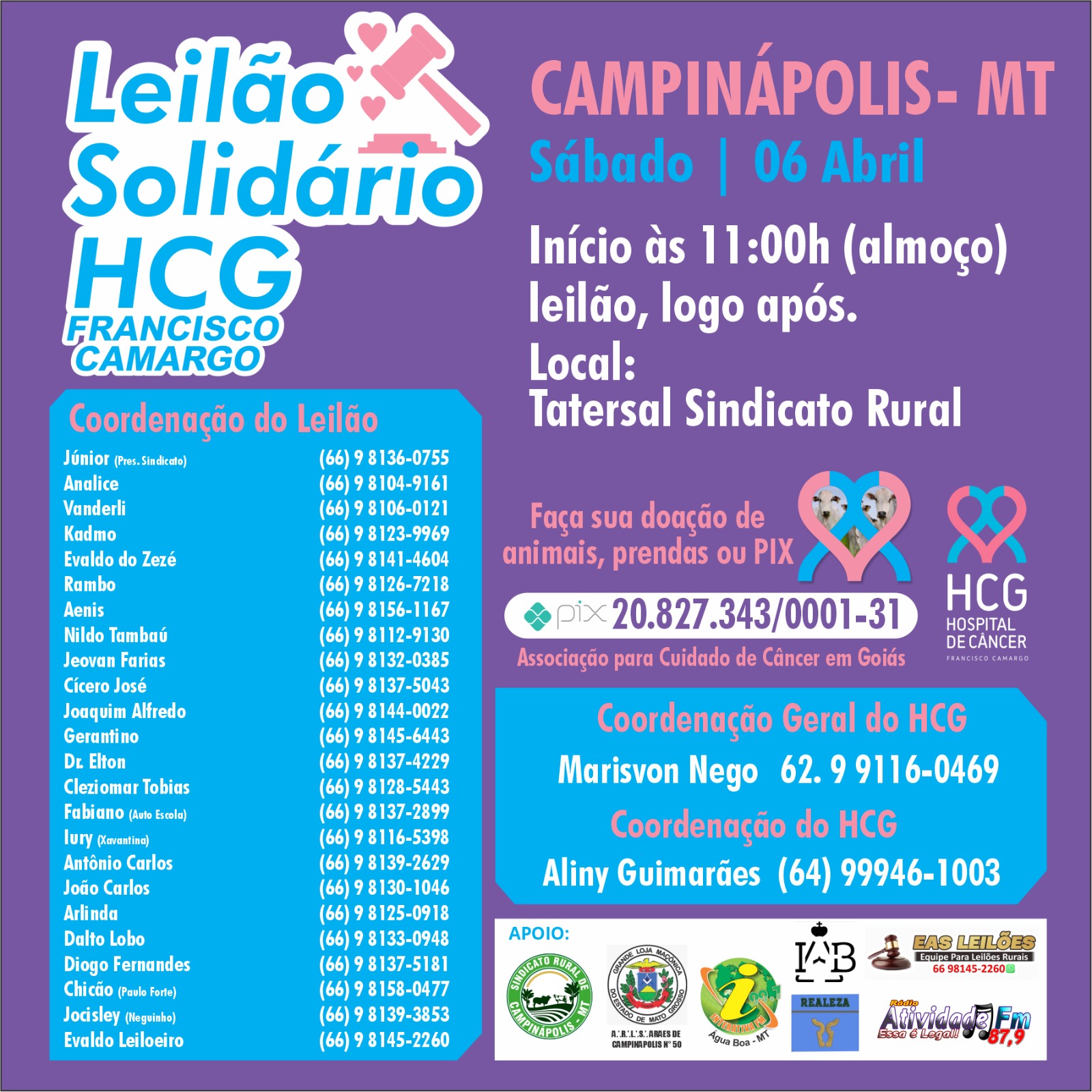 Leilão solidário em Campinápolis