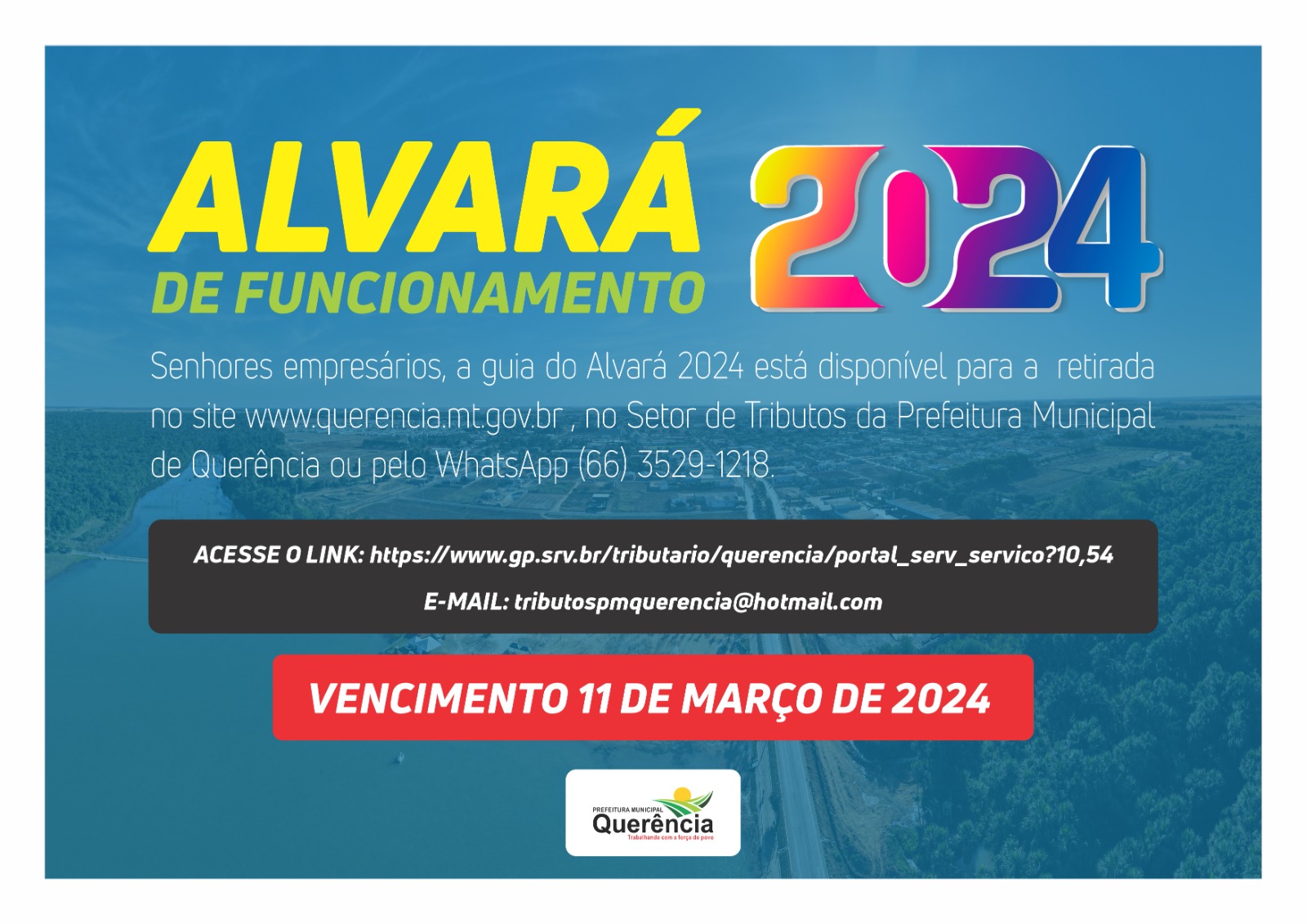 Disponibilidade do Alvará de Funcionamento 2024; acesse o link