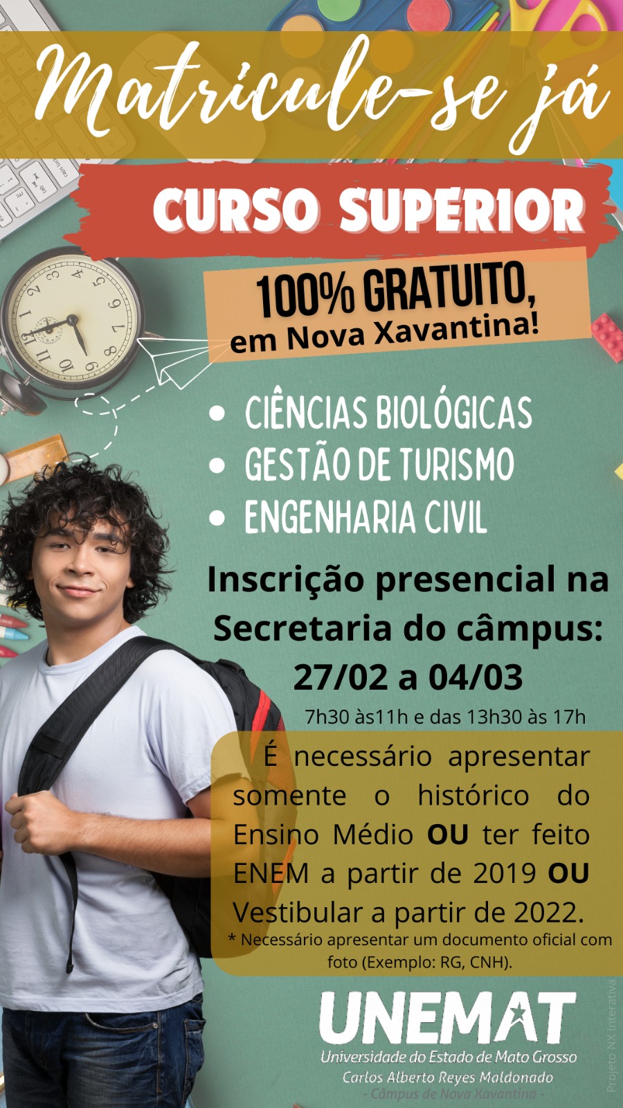 Unemat abre seleção especial em Nova Xavantina
