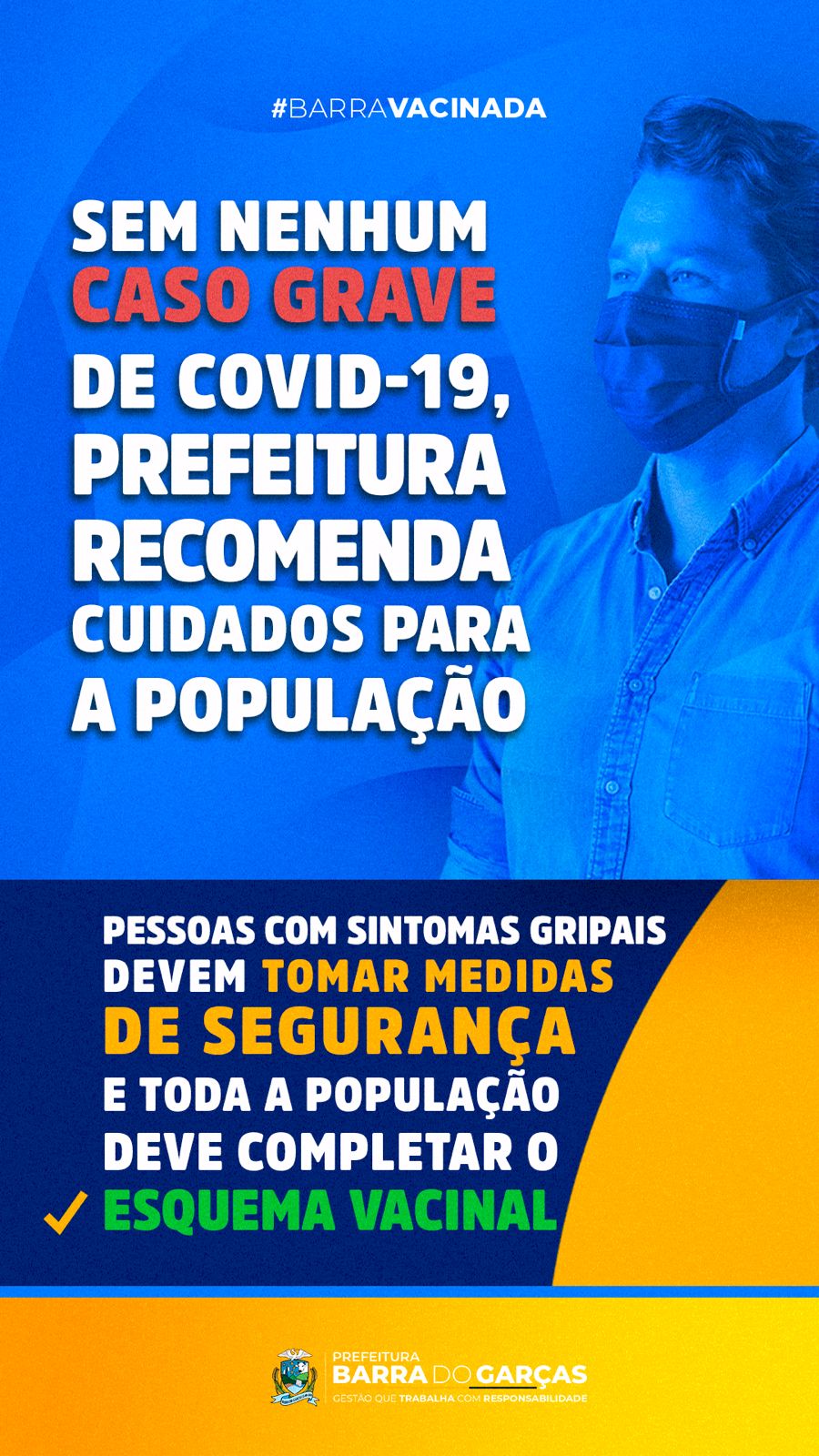Sem nenhum caso grave de Covid-19, Prefeitura recomenda cuidados