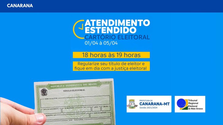 Justiça Eleitoral terá horário estendido em Canarana