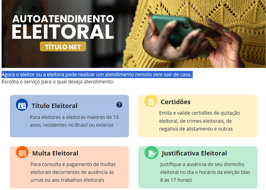 Autoatendimento eleitoral - veja como