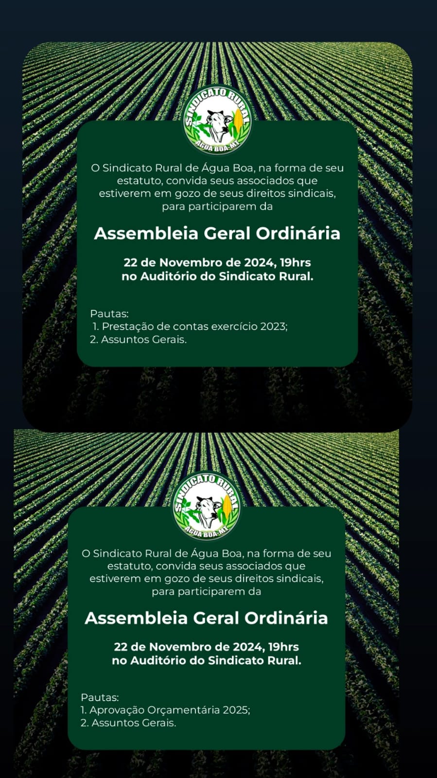 Sindicato Rural promoverá assembleia com associados