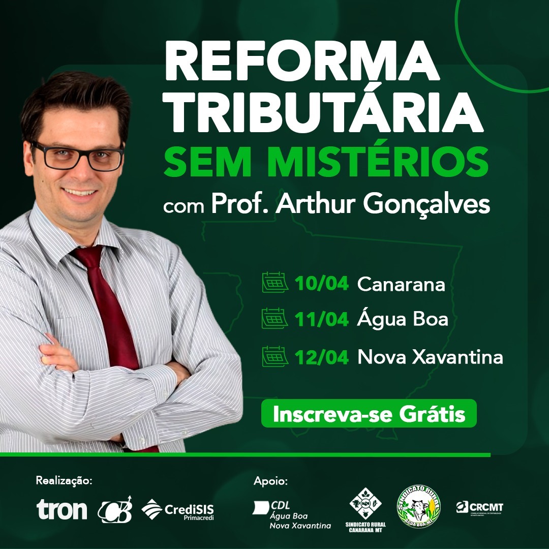 Palestra focará a Reforma Tributária
