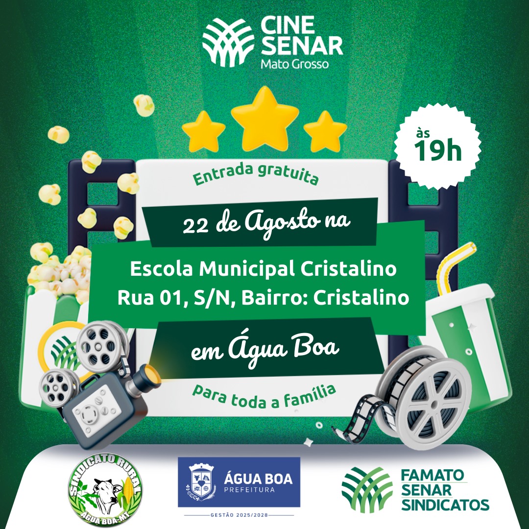 Cine Senar leva cinema gratuito para a comunidade de Água Boa