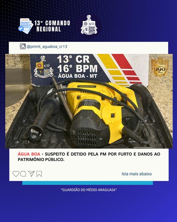 Homem embriagado é detido por furto e danos à viatura da Polícia Militar em Água Boa