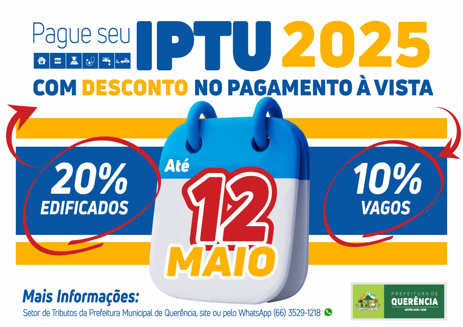 Prefeitura de Querência alerta para vencimento do IPTU 2025 e oferece descontos; Veja vídeo