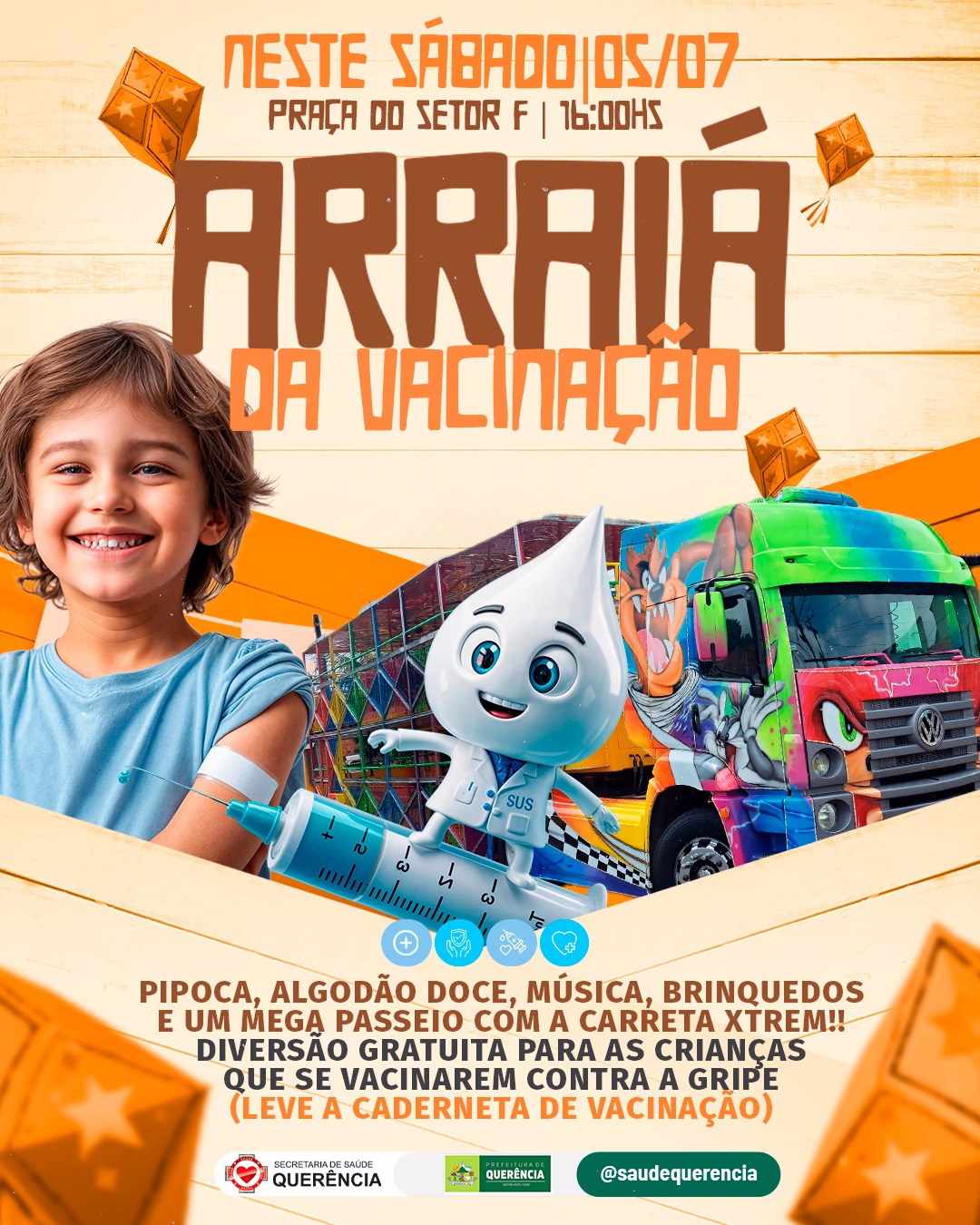 Campanha de Vacinação Infantil contra a Gripe será realizada neste sábado em Querência