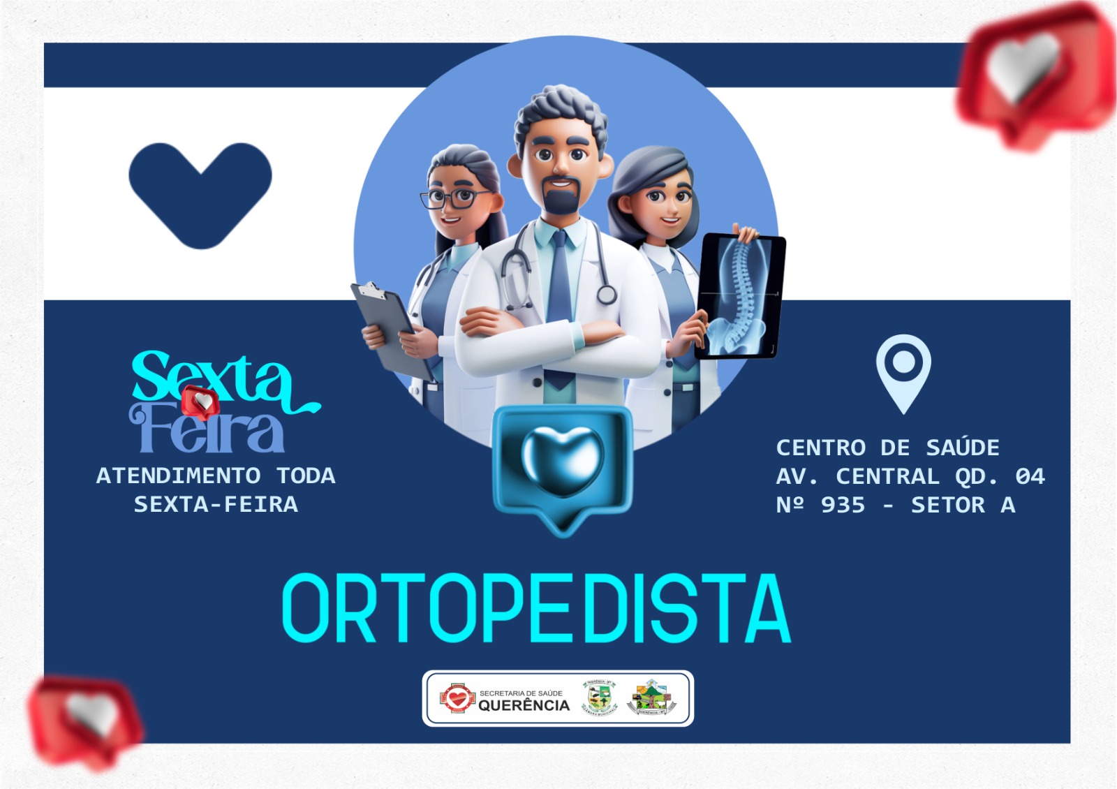 Foto Reprodução Atendimento com Ortopedista no Centro de Saúde de Querência