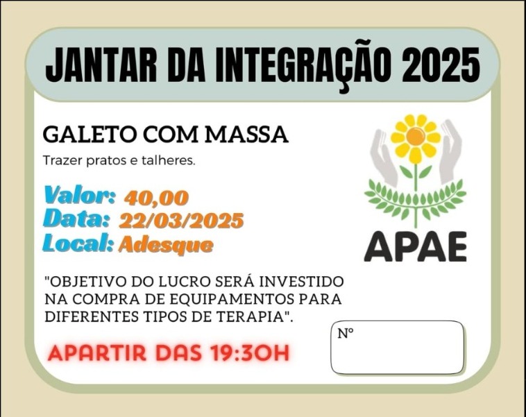 Foto Reprodução APAE de Querência convida para o tradicional Jantar da Integração 2025; Veja Vídeo