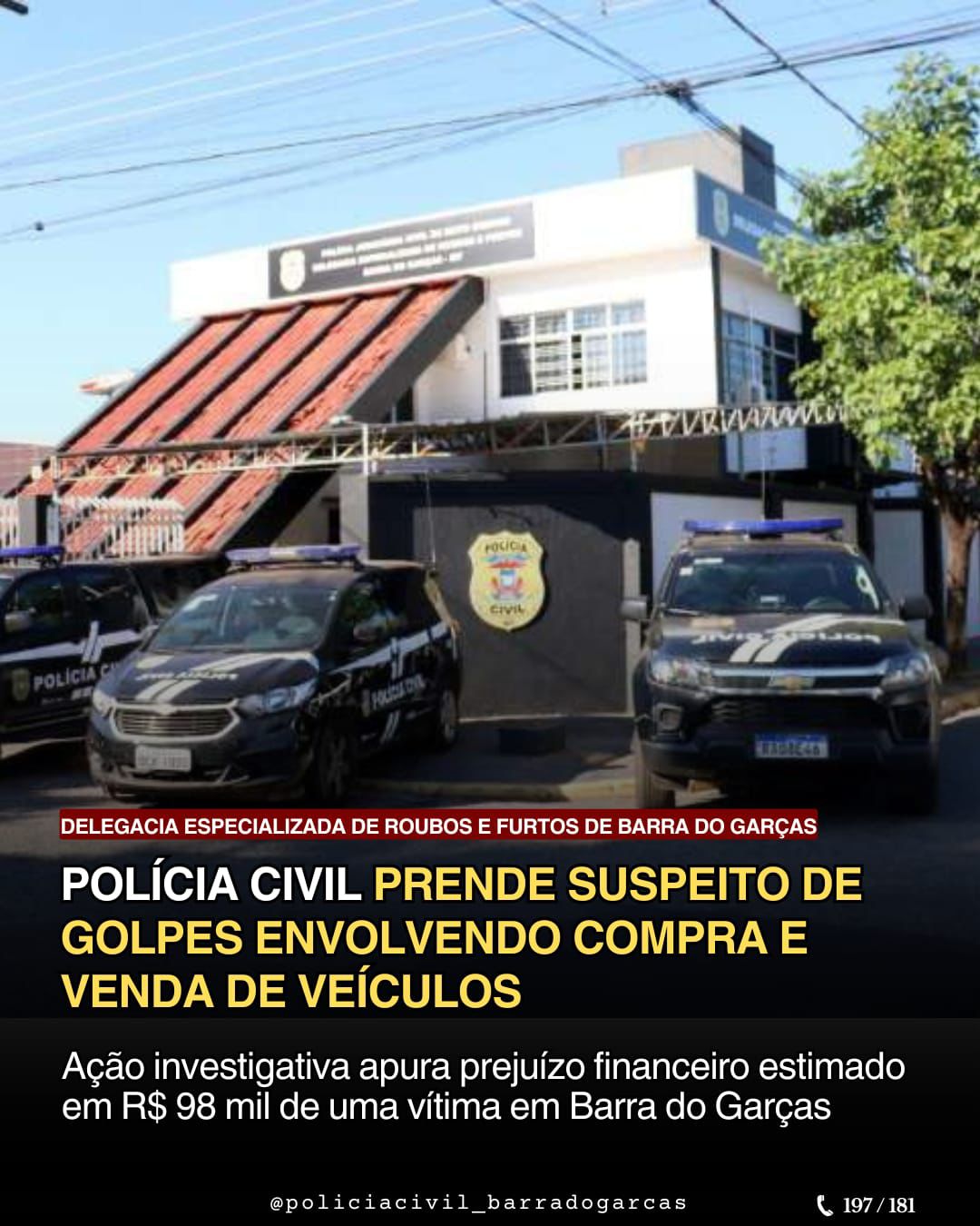 PJC prende homem envolvido em golpes na compra e venda de veículos