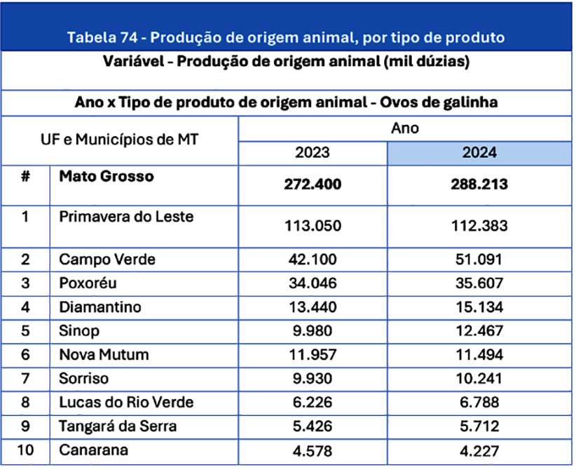 Canarana é destaque na produção de ovos de galinha