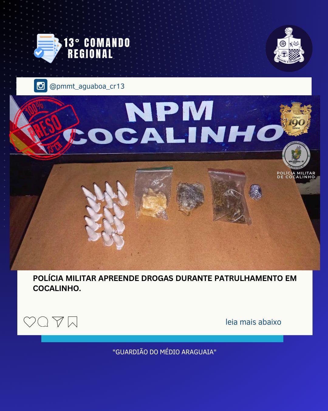 PM flagra suspeitos com drogas, mas um fugiu