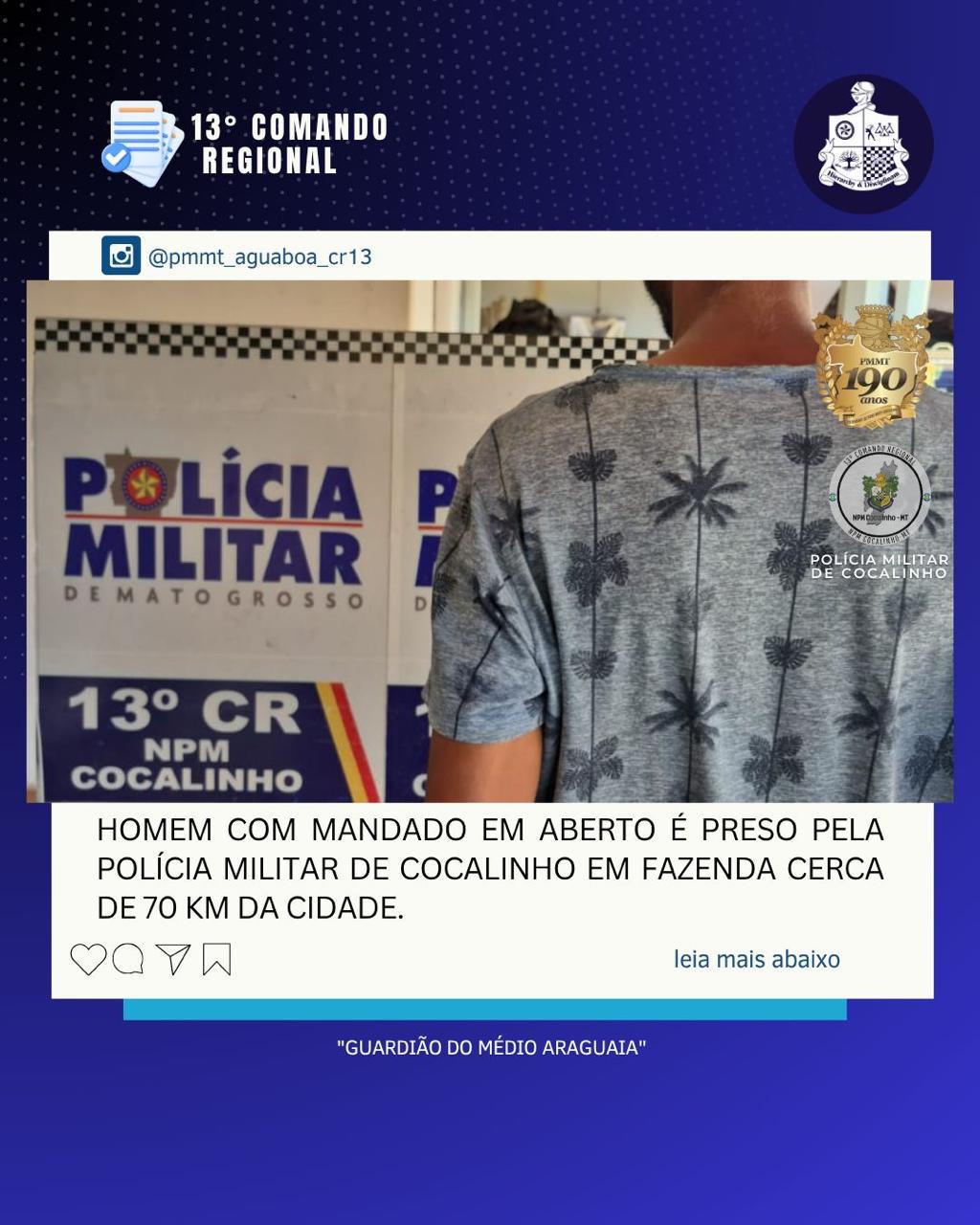 PM prende homem em fazenda no interior