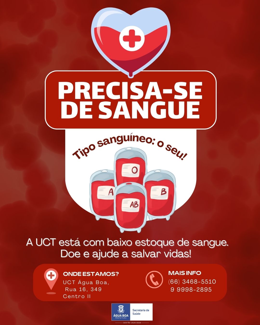 UCT necessita urgente de doadores de sangue