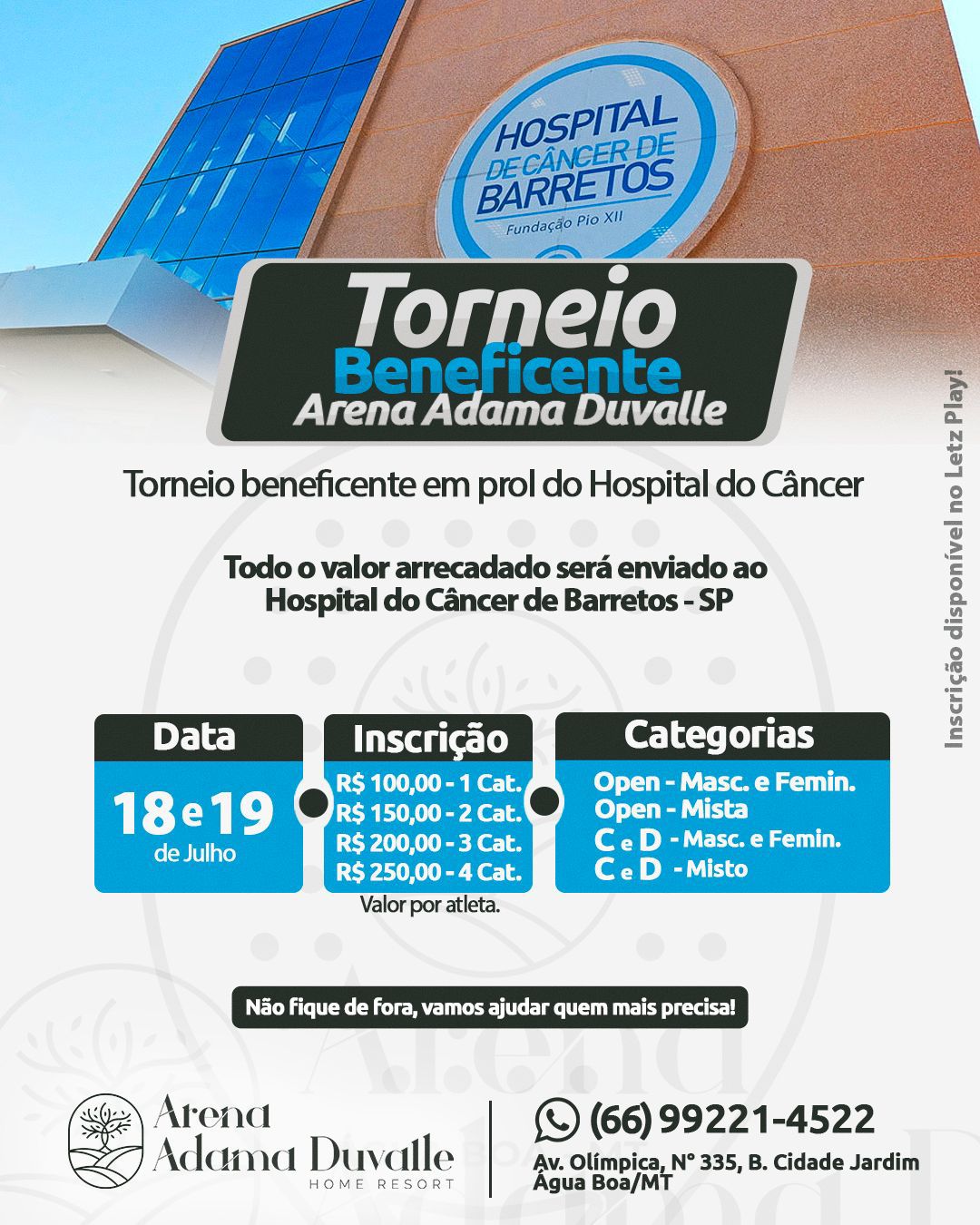 Evento beneficente em prol do Hospital de Amor de Barretos/SP