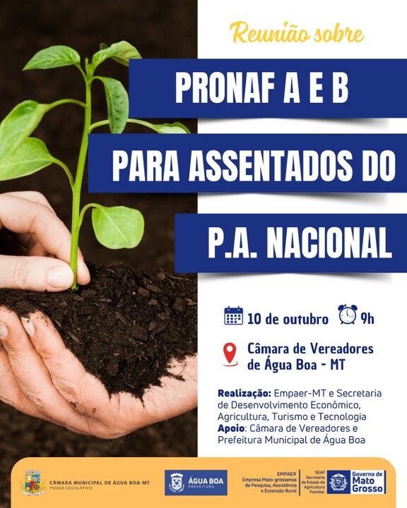 Reunião com assentados do PA Nacional discutirá acesso ao Pronaf