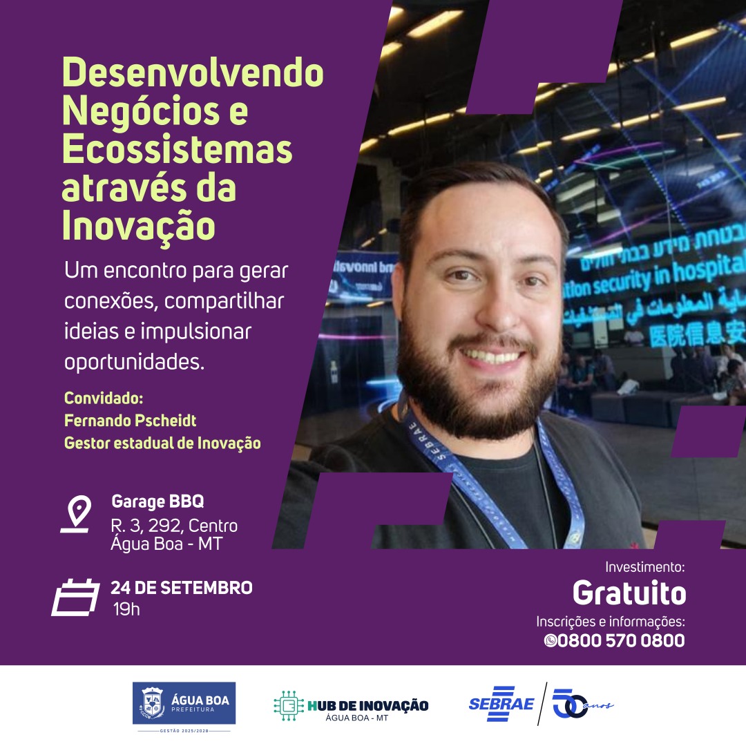 Evento gratuito “Desenvolvendo Negócios e Ecossistemas” em Água Boa