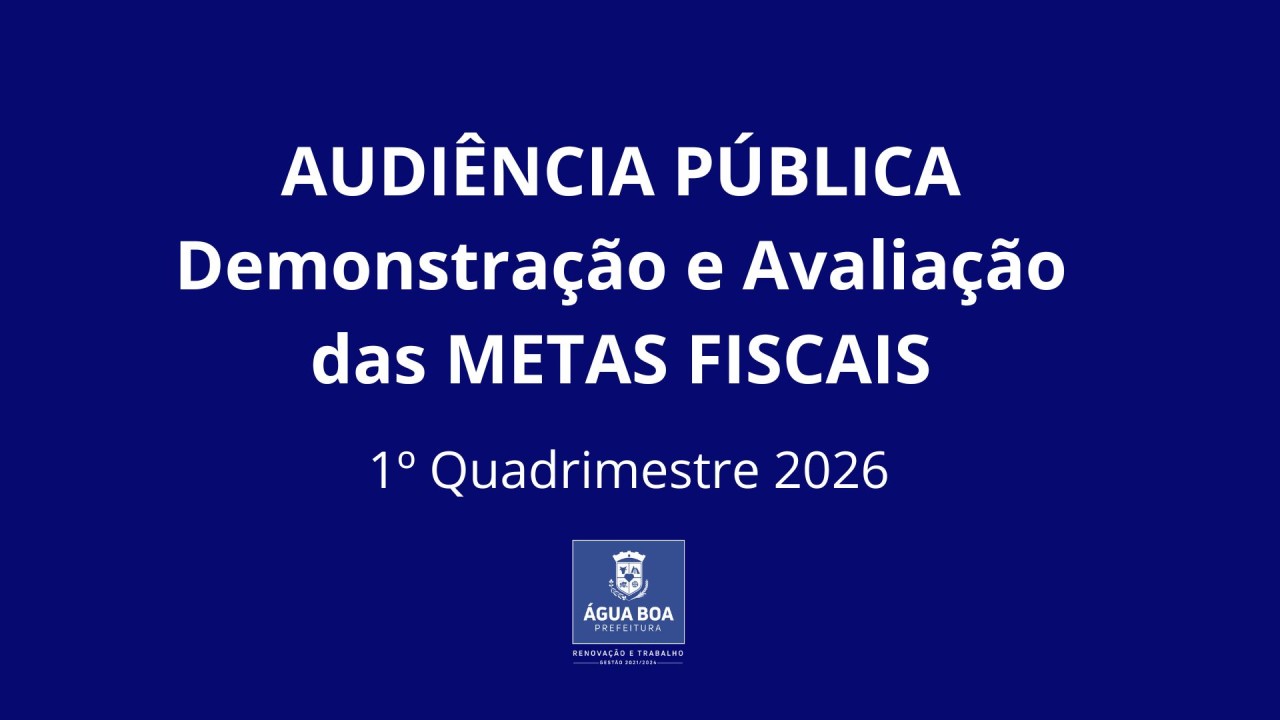 Prefeitura fará audiência pública para avaliação de metas fiscais