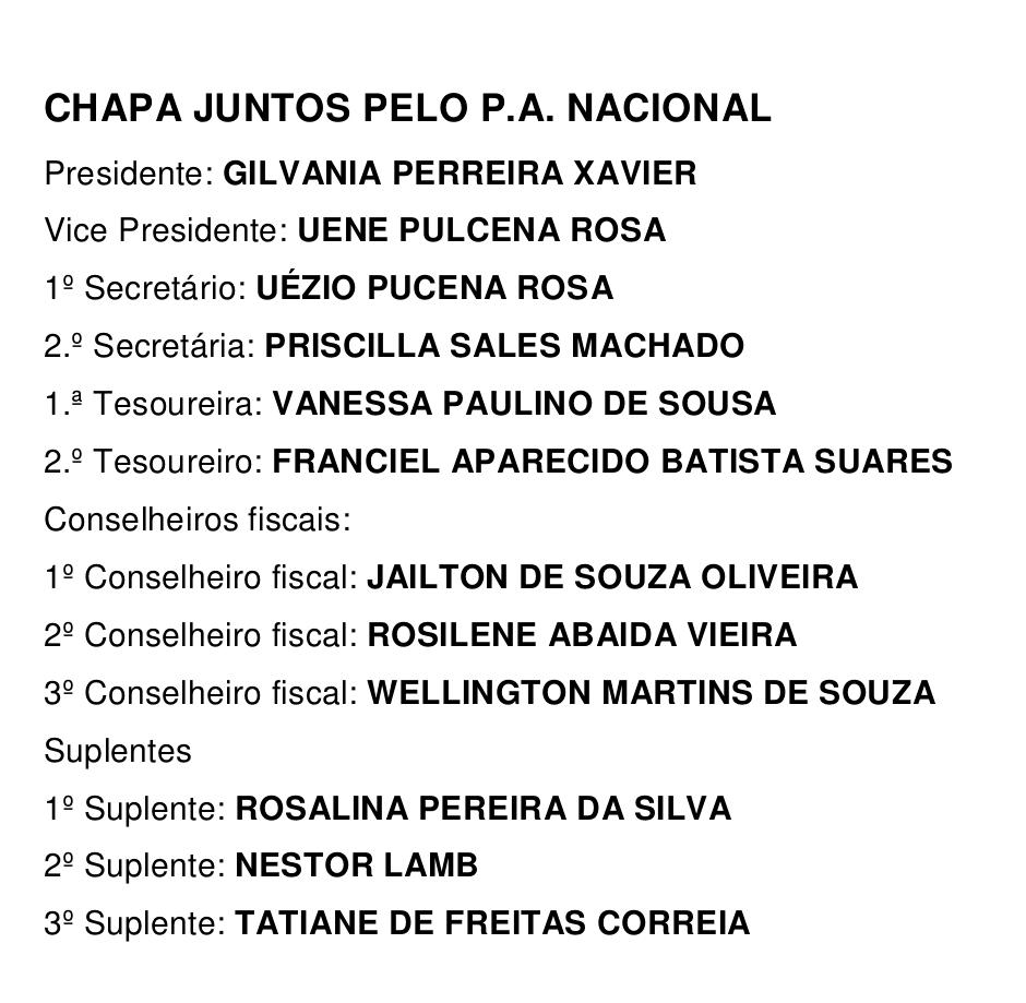 pa nacional diretoria