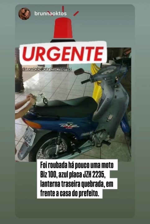 Moto furtada hoje em plena luz do dia