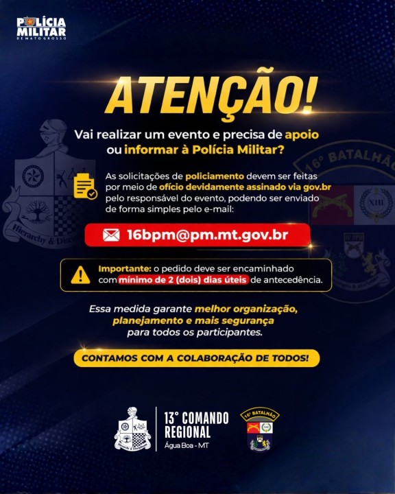 PM orienta sobre realização de eventos