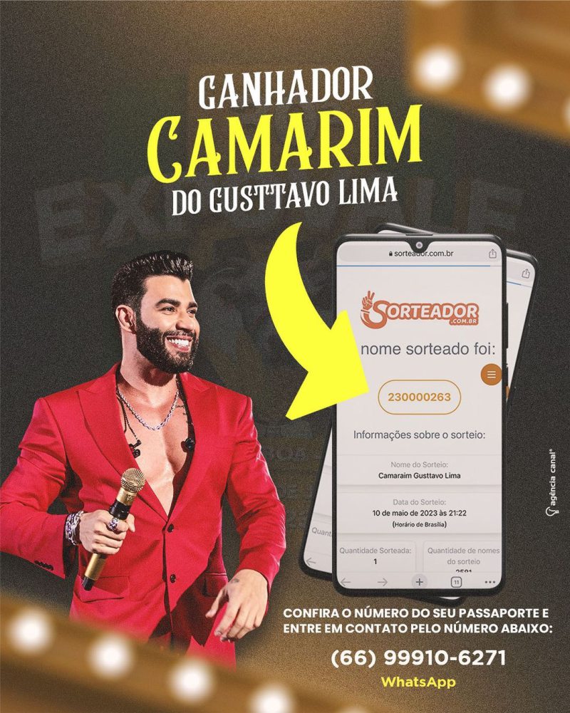 Voce no Camarim do Gusttavo Lima