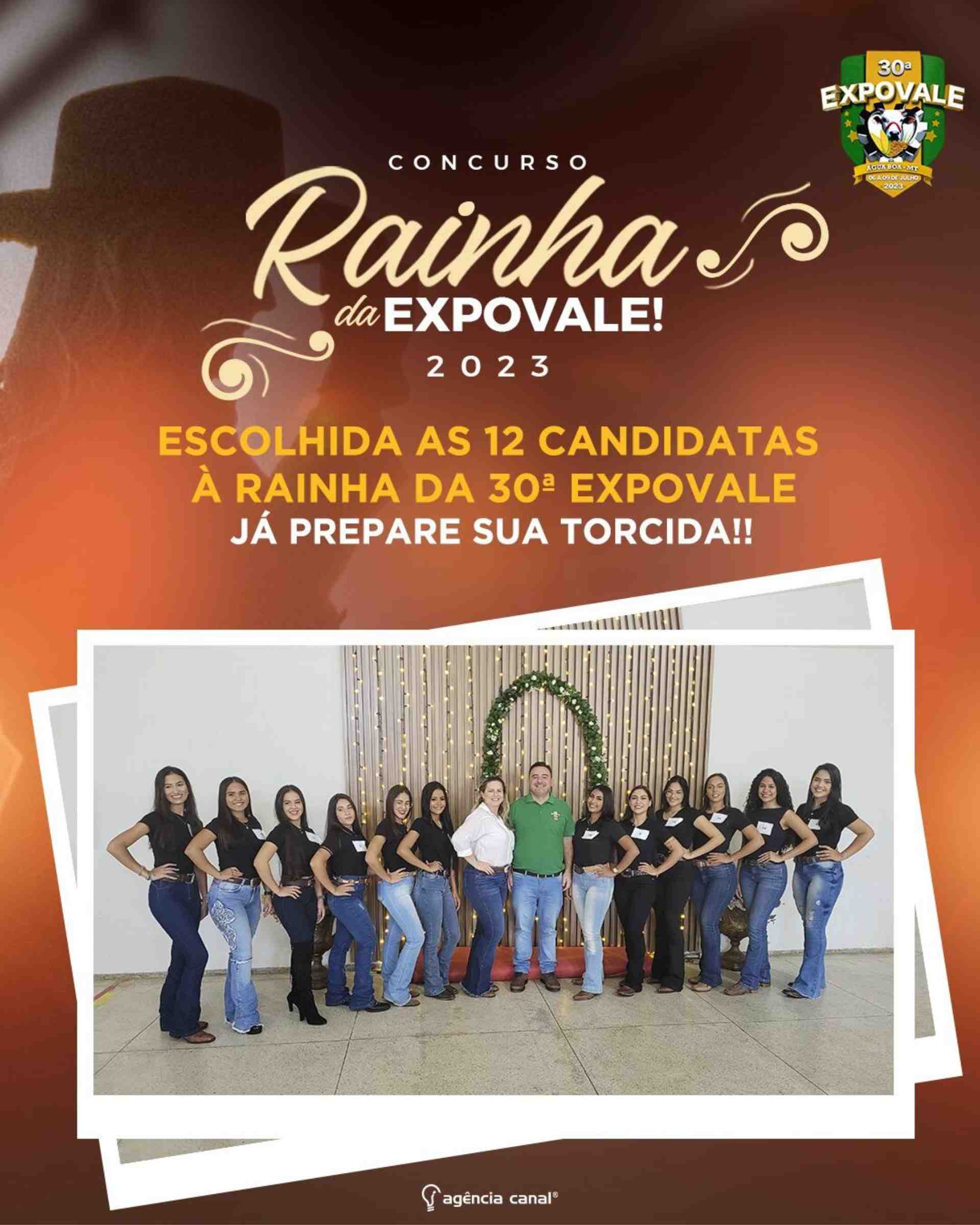 12 Candidatas a Rainha da 30 Expovale