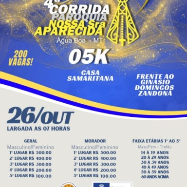 4ª Corrida Nossa Senhora Aparecida agita a manhã de domingo em Água Boa